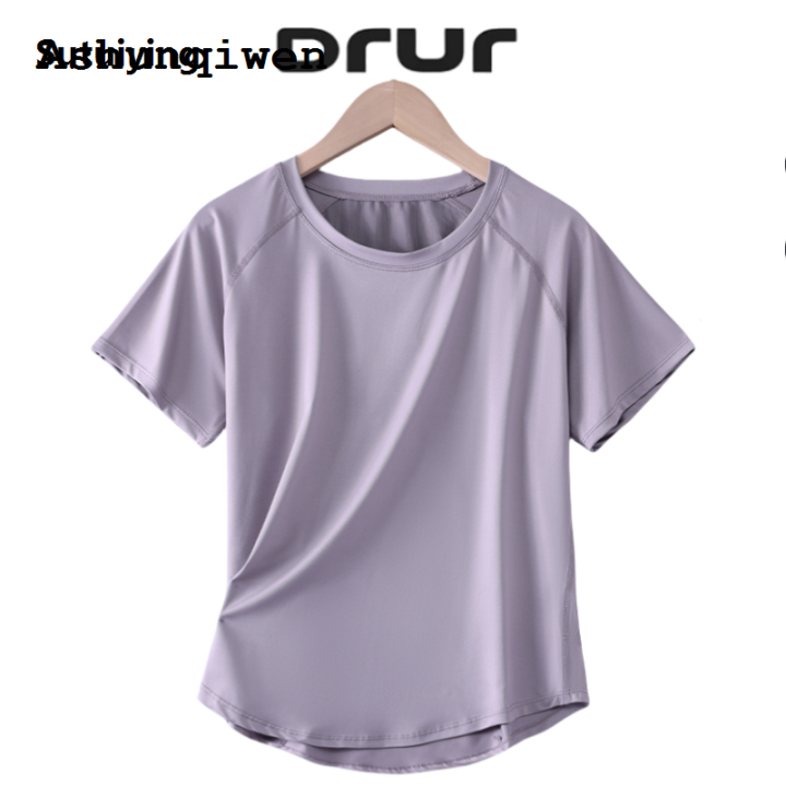 Ashunqiwen%20Sutuiying%20DRUR%20S-4XL%20Yoga%20Tops%20Sportswear%20Woman%20Gym%20Shirts%20Breathable%20Short%20Luxury%20Sleeve%20Workout%20Top%20Female%20Running%20T-Shirt%20Fitness%20Clothing%20-%20Image%202