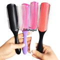 Difutagui Hair Comb 4c Straight Curl Barber Salon Massage Scalp Hair Brush Profesional Styling Knots Ladies Denman Line 4 Colors 9 Brush Wet. 