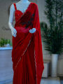 Laliguras Sarawaski Worked Red Saree. 