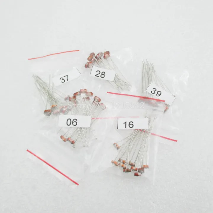 50PCS(5 values * 10pcs) LDR Photo Light Sensitive Resistor ...