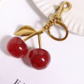 Exquisite Crystal Cherry Keychain Red Fruit Cherry Keyring Women Handbag Backpack Pendant Fashion Bag Ornament TAOPA. 