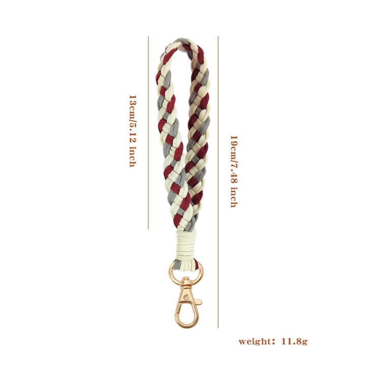 construction%20Wristband%20keychain%20Handcrafted%20Microfiber%20material%20Woven%20design%20Hand%20woven%20key%20charms%20Leather%20details%20Plaid%20-%20Image%208