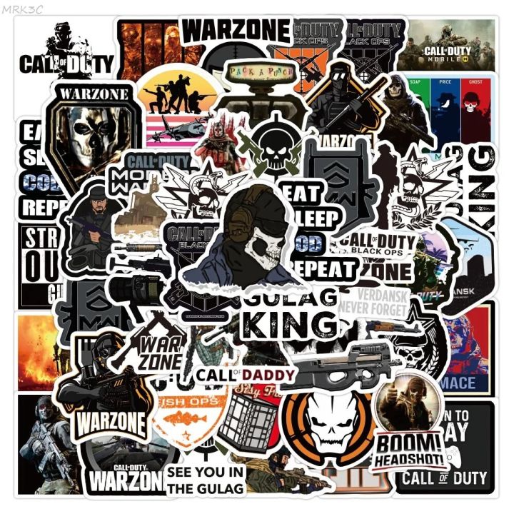 MRK3C 10/30/50PCS Call of Duty、COD Game Stickers Aesthetic Laptop Water Bottle Waterproof Graffiti Decals DIY Sticker Packs Kid Toys