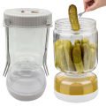 Oufeiton Pickle Storage Container Leakproof Pickle Jar with Timer Forks Airtight Kimchi Container for Home Kitchen Dry Wet for Pickles. 