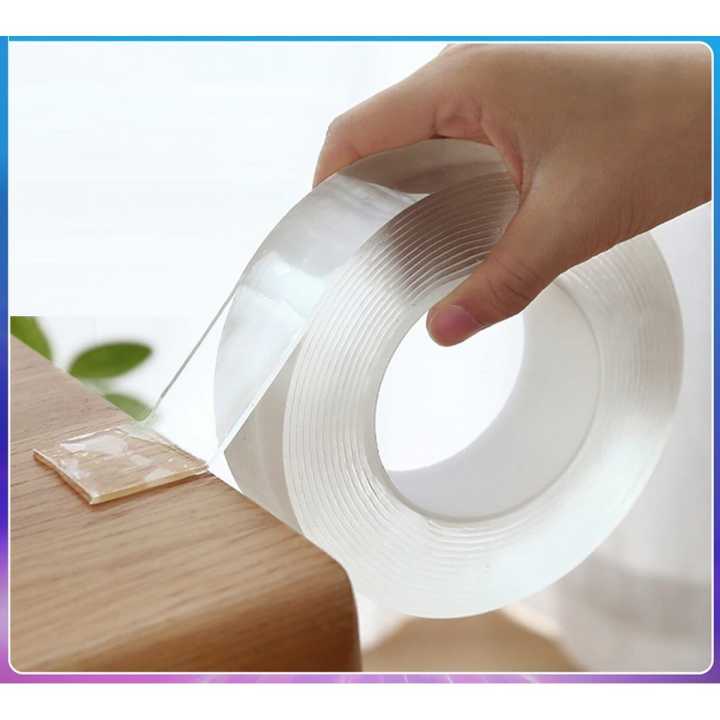 Double Sided Tape, Heavy Duty Self Adhesive Tape, Two Side Sticky Pads Strong Wall Adhesive Strips No Marks Reusable Removable Clear Tape for Picture Hanging, Carpet Glue