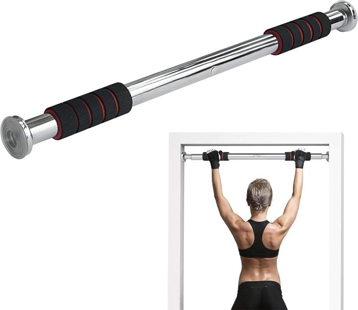 Multi-Functional Pull-Up Bar for Home Workouts | Doorway Fitness Bar with Secure Screw Mount for Pull-Ups, Chin-Ups, Push-Ups, Sit-Ups, and Stretching Adjustable Upper Body and Core Workout Bar