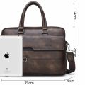 Leather Business File Bag Documents Bag With Laptop Compartment Office Bag For Men. 