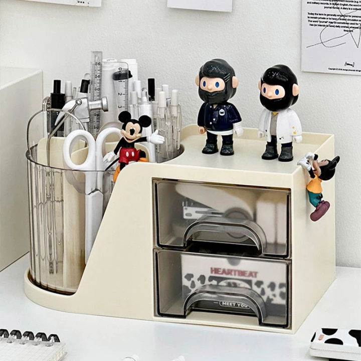 Pebbles Nepal Kawaii Capybara Storage Box Multifunctional Cosmetics Makeup Skincare Desktop Dressing Table Rack Vanity Desk Stationery Organizer