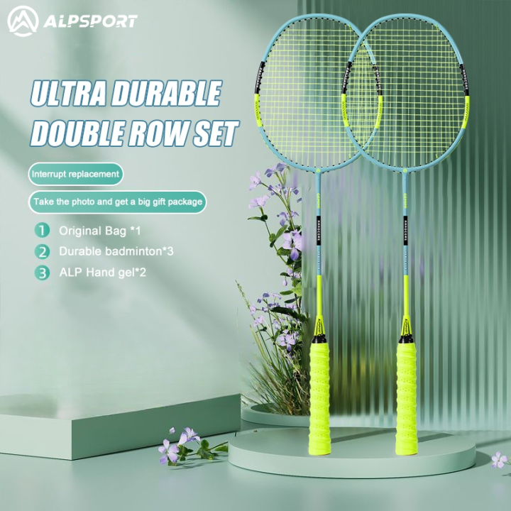 ALP Gemini 4U Carbon Fiber Badminton Racket (Gemini Design) | Green/Pink/Red/Blue/Purple/Orange | Pre-Strung 24 lbs | Free Case & Fast Shipping