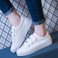 New Fashion Women Shoes Casual High Platform PU Leather Striped Simple Casual White Sneakers For Women's. 
