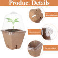 Haishell 10 Pack Seeding Starter Pots Biodegradable Fibre Paper Nursery Pots With Humidity Dome Compostable Peat Seed Plant Pots Demoo. 
