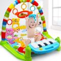 Baby Gym with Kick & Play Piano Learning Toy featuring Smart Stages Educational Content and 2 Soft Maracas Rattle Toys. 