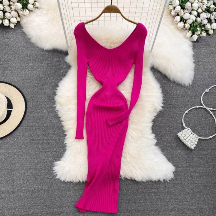 Long Sleeve Bodycon Ribbed Knit Fashion Solid Slim Casual Maxi Dress Ladies For Women - Fashion | Women's Wear | | Daraz.com.np Long Sleeve Bodycon Ribbed Knit Fashion Solid Slim Casual Maxi Dress Ladies For Women - Fashion | Women's Wear | | Daraz.com.np