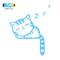 Switch Sticker Glow-in-the-dark Non-fading Night Indication Cartoon Sleepy Cat Switch Sticker for Living Room. 