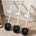 Durable Soft Bristle Toilet Brush With Base Long Handle Standing Base Bathroom Cleaning Tool Space Saving Anti Drip Toilet Brush Set Deep Cleaning. 