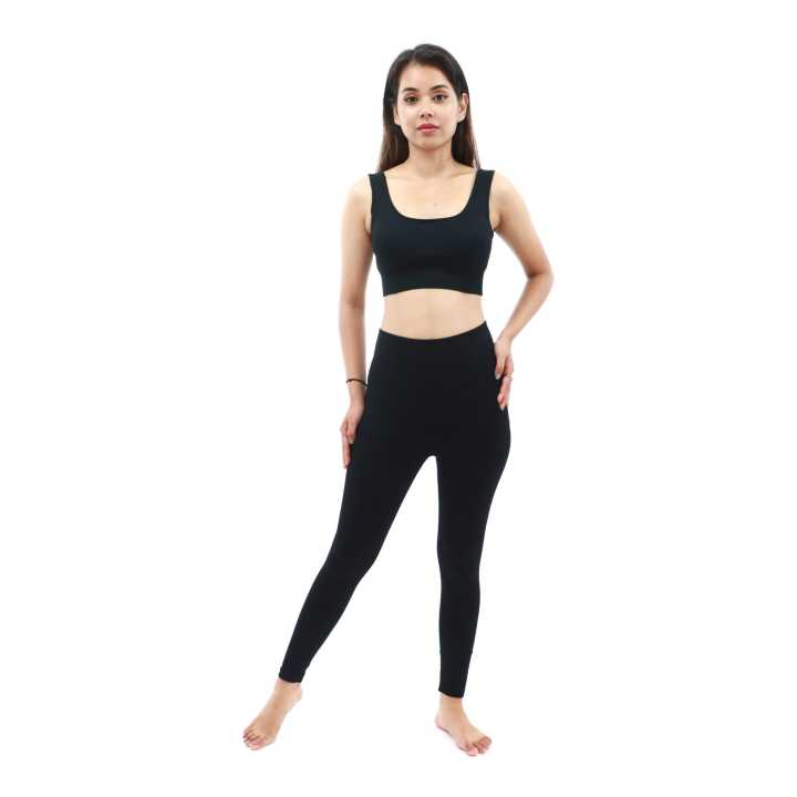 Black   Elastic fabric  Stretchable Yoga Wear,Gym Dress Set For Women