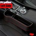 Car Seat Pockets PU Leather Car Console Side Organizer with Bottle Holder. 