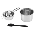 fasdaga 2X Double Boiler Pot Set Stainless Steel Melting Pot with Silicone Spatula for Melting Chocolate,Soap,Wax,Candle Making. 