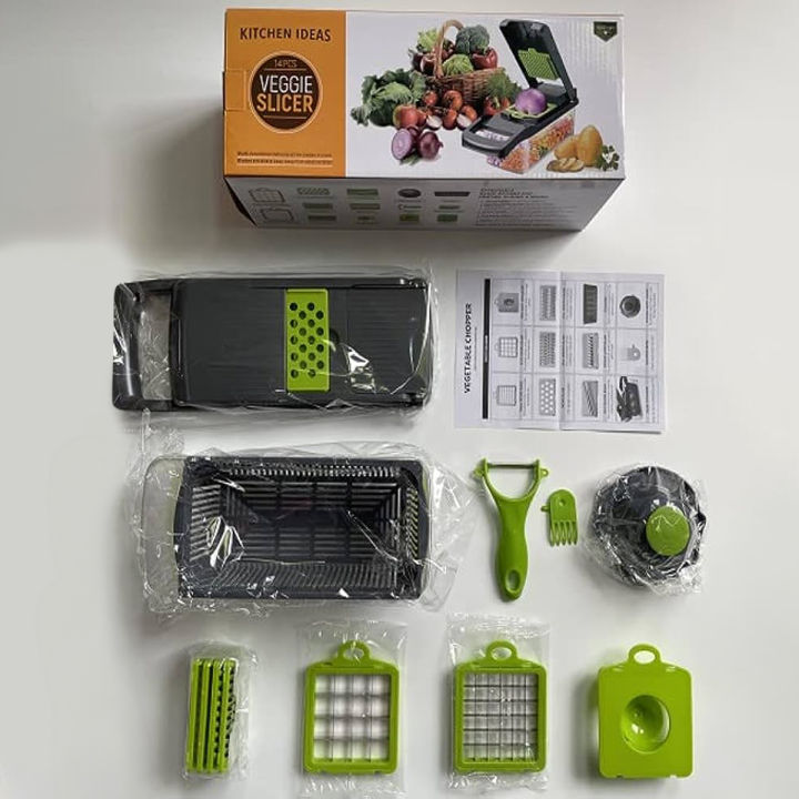 Multifunctional Vegetable And Fruits Cutter Set | 14 Pcs Vegetable Chopper | Easy To Use Vegetable/Fruits Slicer