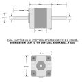 Dual Shaft NEMA 17 Stepper Motor(42BYGH3701-B-89S80), 80mm&89mm Shafts for Anycubic Kobra Max, Y Axis. 