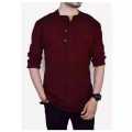 Men's Front Buttoned Cotton Kurta Shirt. 