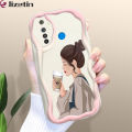 Jizetin for Realme 5 5S 5i 6i Back Cover Elegant Girl Cream Wavy Edge Soft Silicone Phone Case. 