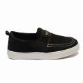 Black/White Solid Casual Slip On Shoes For Boys. 