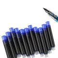 15 Pcs/Pack Disposable Bullet / Fountain Pen Ink Cartridge Refills Universal Design Blue Replaceable Ink Sac. 