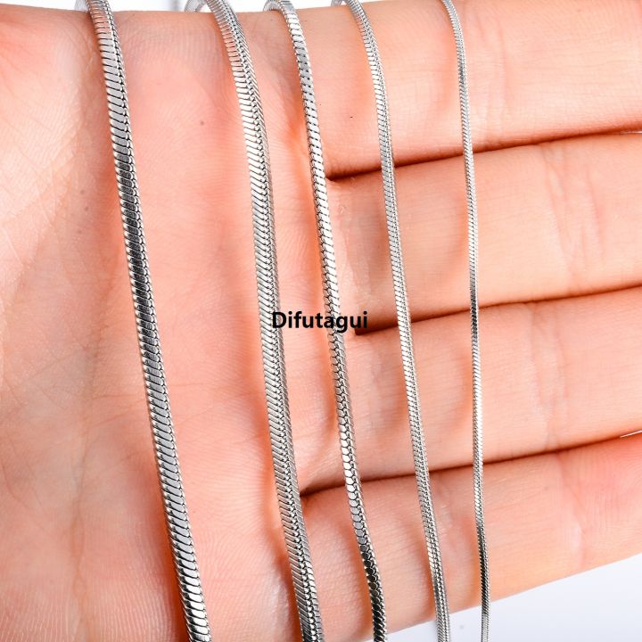 Difutagui%200.9/1.2/1.5/2/2.4mm%20Stainless%20Steel%20Square%20Snake%20Chain%20Special%20Necklace%20Silver%20Color%20For%20Men%20Women's%20Fashion%20Jewelry%20-%20Image%206