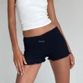 KEBETEMEWomen Frilly Ruffle Micro Bloomers Shorts Y2k Low2025 New Rise Smocked Mini Shorts Coquette Boxer Pj Shorts. 