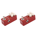 ARELENE 2X Mini Guitar Effect Pedal Mini Crunch Red Distortion Guitar Pedal True Bypass Full Metal Shell. 