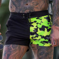 CARAT Men Beach Shorts Men's Camo Print Beach Shorts with Adjustable Waist Summer Board Shorts for Running Swimming Elastic Drawstring Design. 