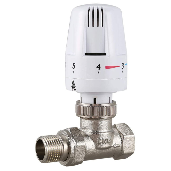 NAMUNY 1/2Inch Brass Thermostatic Radiator Valve Straight Type DN15 ...