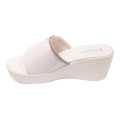 White Border Glitter Vincci Wedge Sandal For Women. 