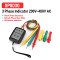 3 Phase Rotation Sequence Indicator Meter Tester Detector 200V-480V-Black. 