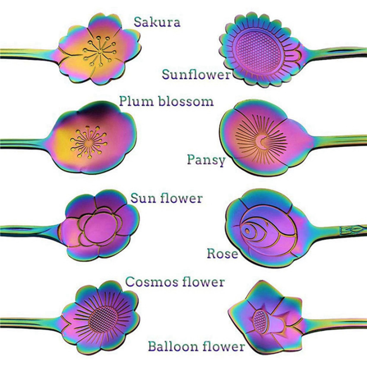 NAMUNY%2016%20Flower%20Spoon%20Set,%20410%20Stainless%20Steel%20Reusable%20Tea%20Spoon,%20Stirring%20Spoon,%20Coffee%20Spoon%20(4.9%20Inch,%20Rainbow)%20-%20Image%203