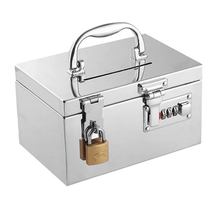 Heavy Duty Stainless Steel Bank Password Lock-Box Financial Security ...