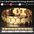 Womens Titanium Bracelet Energy Stones Magnetic Therapy Bracelet with Far Infrared Ray. 