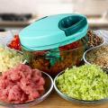 Multi-Functional Speedy Vegetable And Fruit Food Chopper Spin Cutter With 3 Blades Manual Salad Maker. 