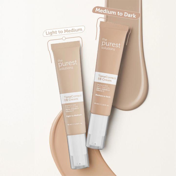 The Purest Solutions ToneCorrect BB Cream for Blemished Skin SPF 50+ 40 ml with Alpha Arbutin and Vitamin C | Available in Lght/Medium and Medium/Dark Tone