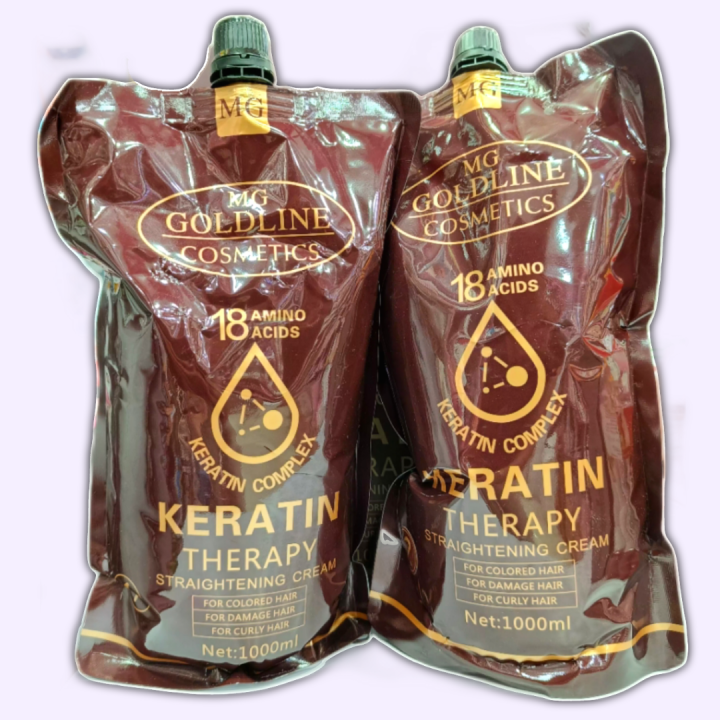 MG Goldline Keratin Hair Straightening Cream (1000ml x 2)