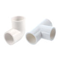 Sptrry20Mm Pvc Tee 3 Way Water Pipe Tube Adapter Connectors White 5 Pcs & Dia 90 Angle Degree Elbow Connector 5 Pcs. 