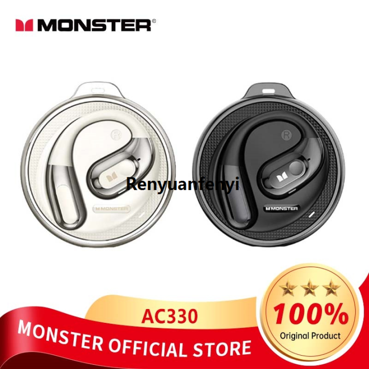 Renyuan Monster AC330 Bluetooth 5.4 Earphones OWS Wireless Headphone with Bargain price Mic Waterproof IPX5 Call Noise Reduction Earbuds 8H Playtime ﻿