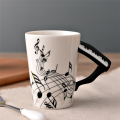 240Ml Music Ceramic Mug Cute Coffee Tea Milk Stave Mugs and Cups with Handle Novelty Gifts Trumpet. 