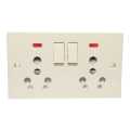 6A 3 Pin Dual Switch Socket Shuttered With IND.. 