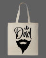 Dad Beard Graphic Printed Tote Bag– Black & White. 