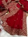 Exclusive Designer Red Sequins Silk Saree Collection By Sapnaaz Fashion. 