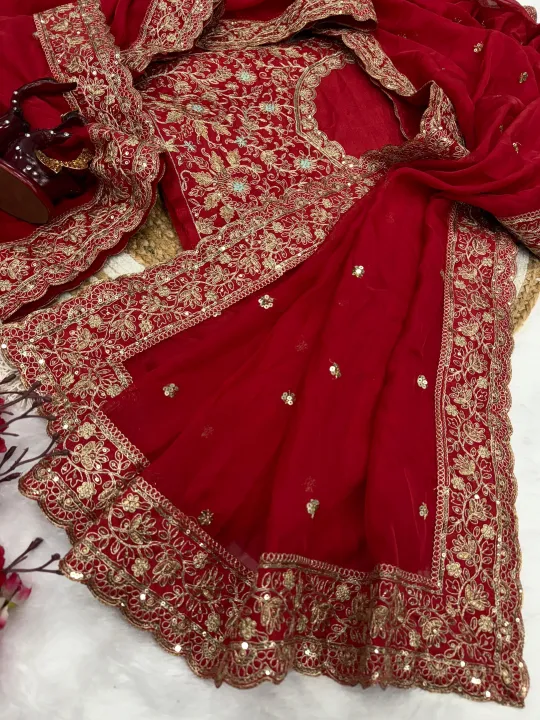Exclusive%20Designer%20Red%20Sequins%20Silk%20Saree%20Collection%20By%20Sapnaaz%20Fashion%20-%20Image%204
