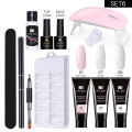New Poly UV Gel Kit All for Manicure Gel Nail Extension Set Slip Solution Builder Acrylic Gel Polish Nail Art Tool Design Fingertips. 