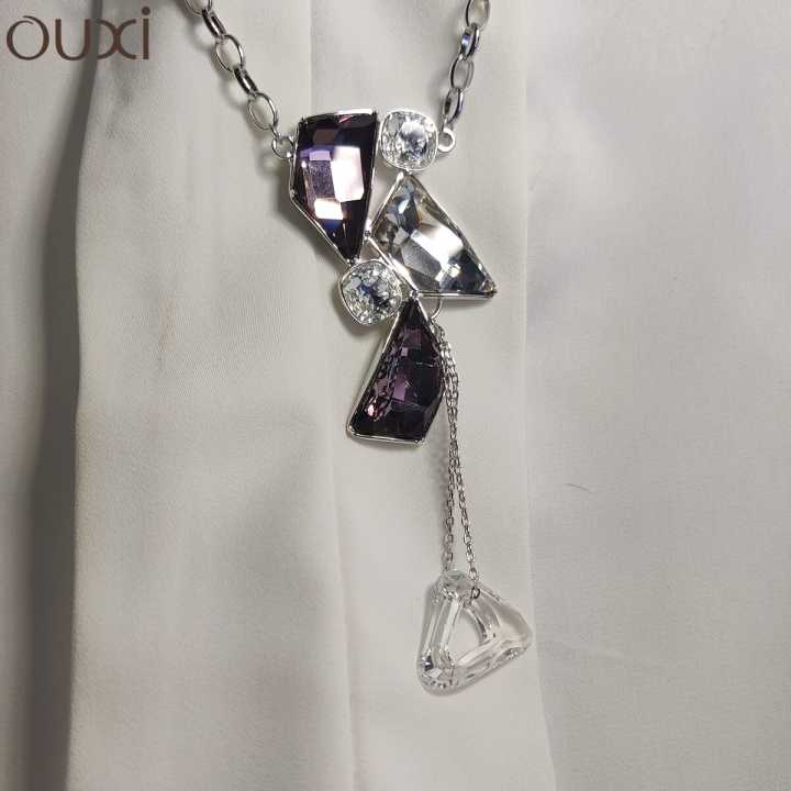 OUXI%20Purple/White%20Drip%20Pendant%20by%20Swarovski%2010845-119000%20For%20Women%20-%20Image%203